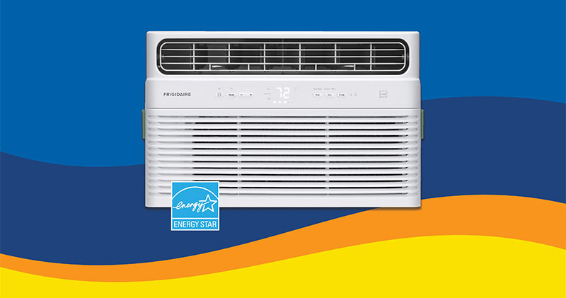 Air conditioner against an abstract background